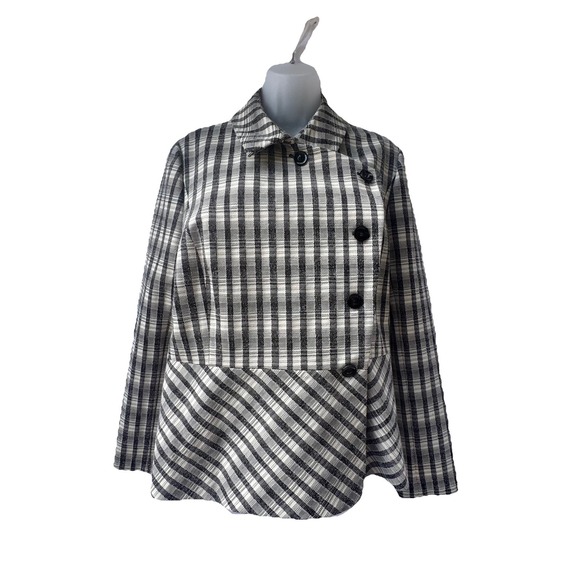Lewit Jackets & Blazers - Lewit Chandler Jacket Coat Women's XL Plaid Peplum Wool Blend Blazer $450 New